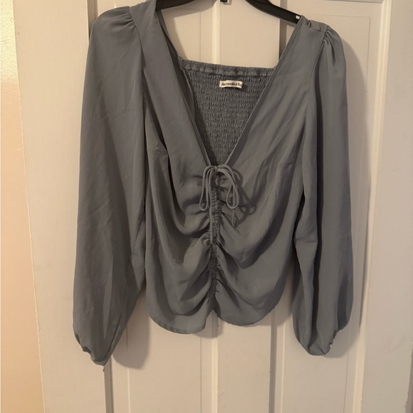 Abercrombie & Fitch Tops - Abercrombie & Fitch Light Blue Ruched Blouse